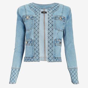 NEW EXPRESS QUILTED STRETCH DENIM JEAN JACKET SIZE XL X LARGE SOLD OUT $138